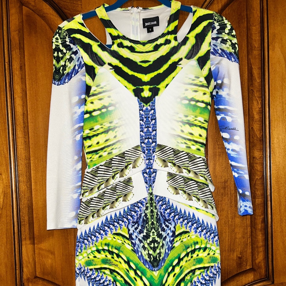 Roberto Cavalli Long Sleeve Mini Dress